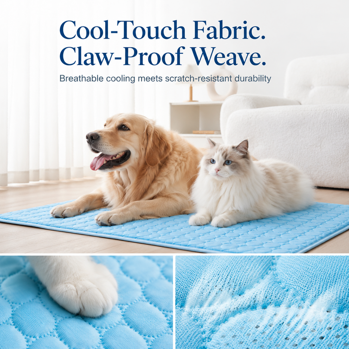 Self-Cooling Dog Mat | No Gel, No Electricity Cooling Bed for Dogs