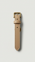 Champagne beige leather dog collar
